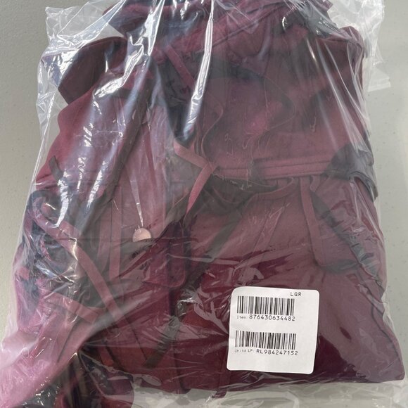 DG2 by Diane Gilman Car Coat Size Medium Faux Suede Fringe Long Sleeve Wine NEW - Picture 4 of 10